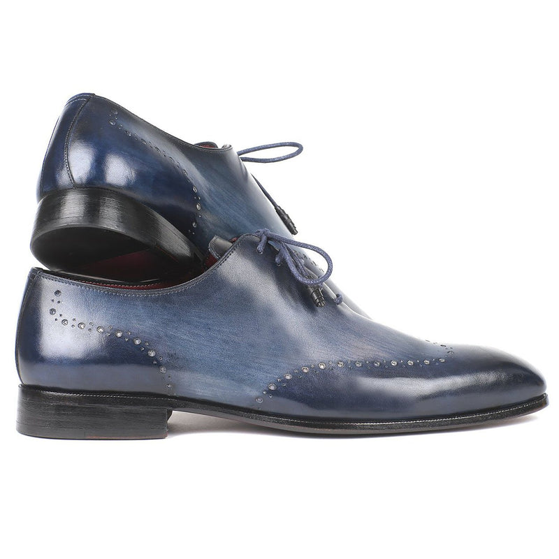 Paul Parkman 84NT76 Men's Shoes Navy Calf-Skin Leather Wholecut Oxfords (PM6293)-AmbrogioShoes