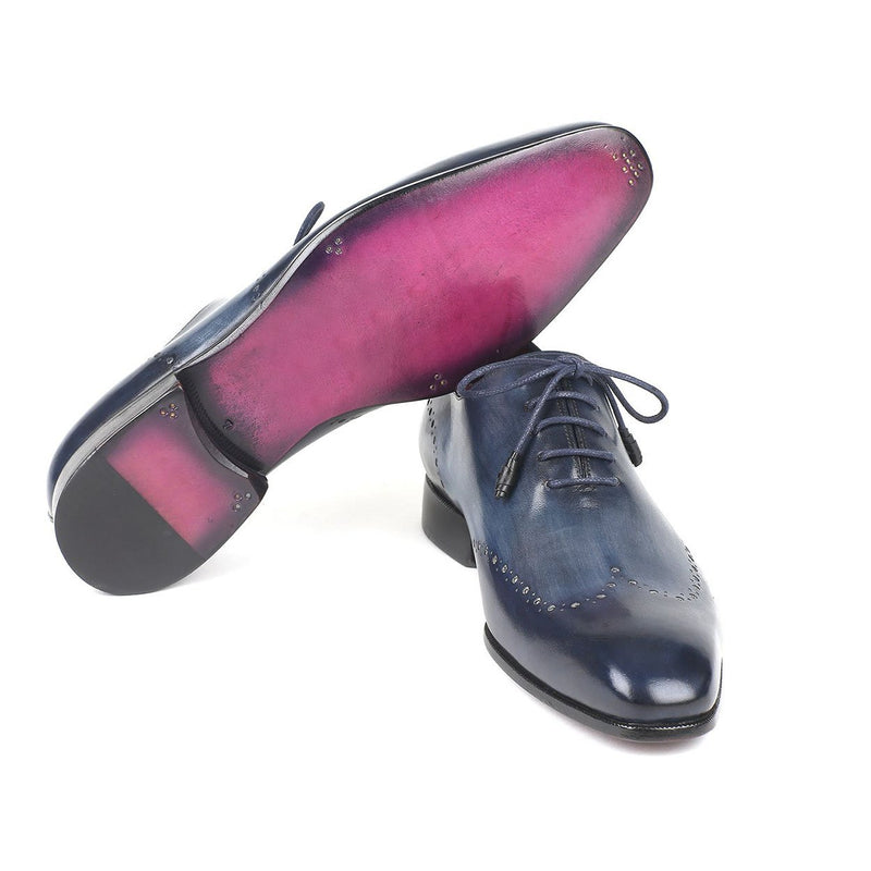 Paul Parkman 84NT76 Men's Shoes Navy Calf-Skin Leather Wholecut Oxfords (PM6293)-AmbrogioShoes