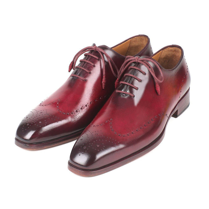 Paul Parkman 84RT83 Men's Shoes Bordeaux Calf-Skin Leather Wholecut Oxfords (PM6288)-AmbrogioShoes