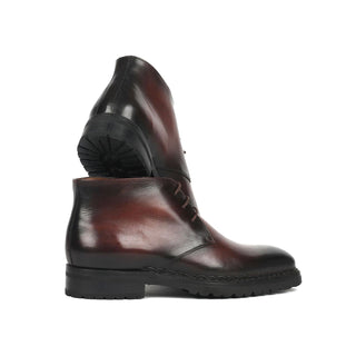 Paul Parkman 8504-BRW Men's Handmade Shoes Brown Calf-Skin Leather Norwegian Welted Chukka Boots (PM6360)-AmbrogioShoes