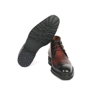 Paul Parkman 8504-BRW Men's Handmade Shoes Brown Calf-Skin Leather Norwegian Welted Chukka Boots (PM6360)-AmbrogioShoes