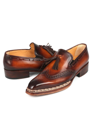 Paul Parkman 8507 Calf-Skin Leather Norwegian Welted Wingtip Loafers (PM6351)-AmbrogioShoes