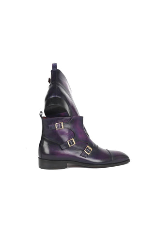 Paul Parkman 88951 Calf-Skin Leather Triple Monk-Strap Boots (PM6329)-AmbrogioShoes