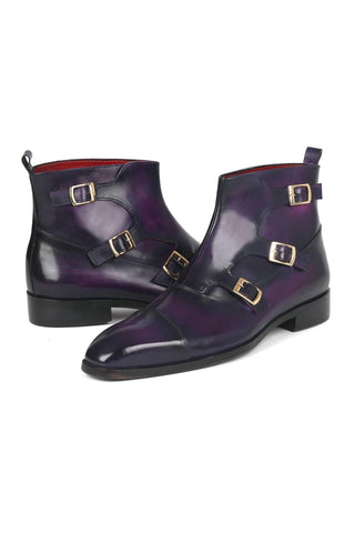 Paul Parkman 88951 Calf-Skin Leather Triple Monk-Strap Boots (PM6329)-AmbrogioShoes