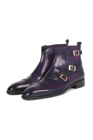 Paul Parkman 88951 Calf-Skin Leather Triple Monk-Strap Boots (PM6329)-AmbrogioShoes