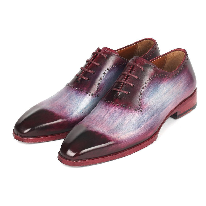 Paul Parkman 10PR23 Men's Shoes Blue & Purple Calf-Skin Leather Wholecut Oxfords (PM6314)-AmbrogioShoes