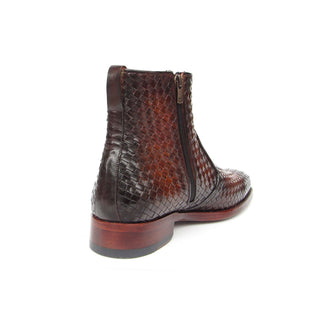Paul Parkman BT269 Men's Shoes Woven Calf-Skin Leather Welted Zipper Boots (PM6402)-AmbrogioShoes