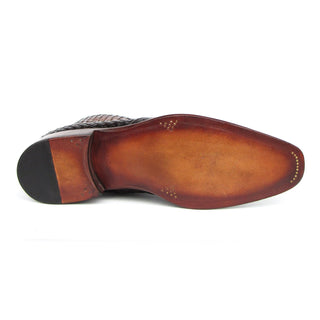 Paul Parkman BT269 Men's Shoes Woven Calf-Skin Leather Welted Zipper Boots (PM6402)-AmbrogioShoes