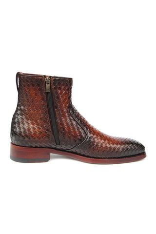 Paul Parkman BT269 Woven Calf-Skin Leather Welted Zipper Boots (PM6402)-AmbrogioShoes
