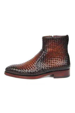 Paul Parkman BT269 Woven Calf-Skin Leather Welted Zipper Boots (PM6402)-AmbrogioShoes
