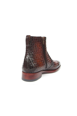Paul Parkman BT269 Woven Calf-Skin Leather Welted Zipper Boots (PM6402)-AmbrogioShoes