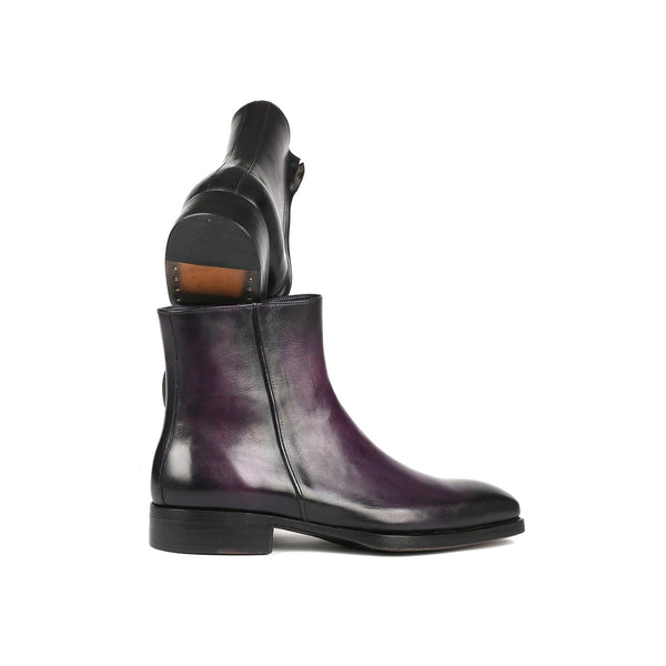 Paul Parkman BT3955-PRP Men's Shoes Purple Calf-Skin Leather Zipper Boots (PM6355)-AmbrogioShoes