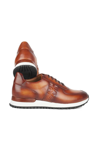 Paul Parkman LP208BRW Brown Calf-Skin Leather Sneakers (PM6373)-AmbrogioShoes