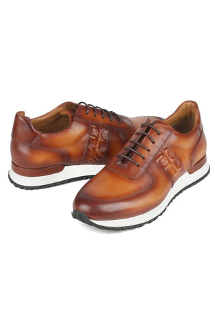 Paul Parkman LP208BRW Brown Calf-Skin Leather Sneakers (PM6373)-AmbrogioShoes