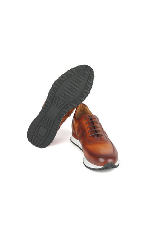 Paul Parkman LP208BRW Brown Calf-Skin Leather Sneakers (PM6373)-AmbrogioShoes
