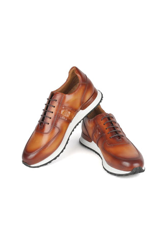 Paul Parkman LP208BRW Brown Calf-Skin Leather Sneakers (PM6373)-AmbrogioShoes