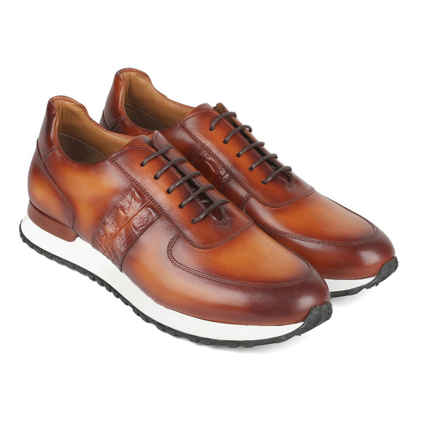 Paul Parkman LP208BRW Men's Shoes Brown Calf-Skin Leather Sneakers (PM6373)-AmbrogioShoes