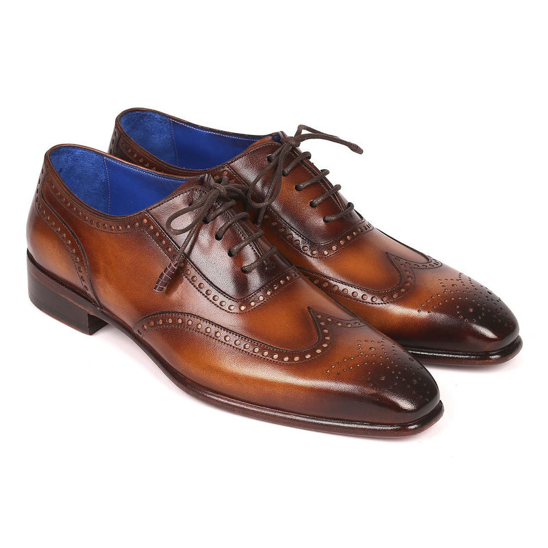 Paul Parkman Men's Shoes Brown Calf-Skin Leather Wing-Tip Oxfords 711W03 (PM6203)-AmbrogioShoes