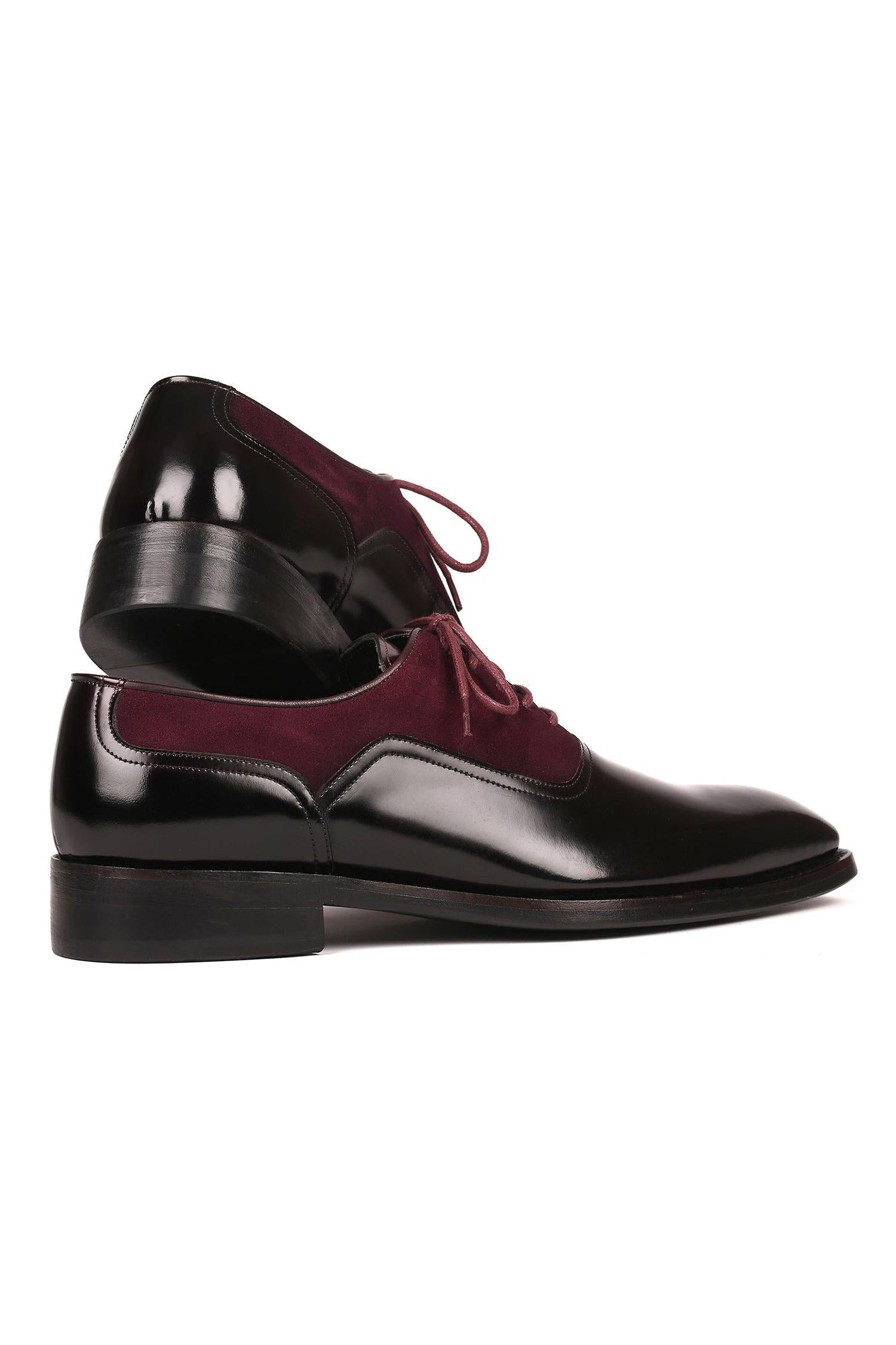 Paul Parkman Men's Handmade Shoes Black & Burgundy Suede / Patent Good –  AmbrogioShoes