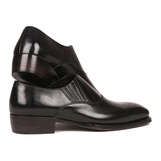 Paul Parkman Men's Handmade Shoes Black Calf-Skin Leather Goodyear Welted Loafers GH861TR (PM6210)-AmbrogioShoes