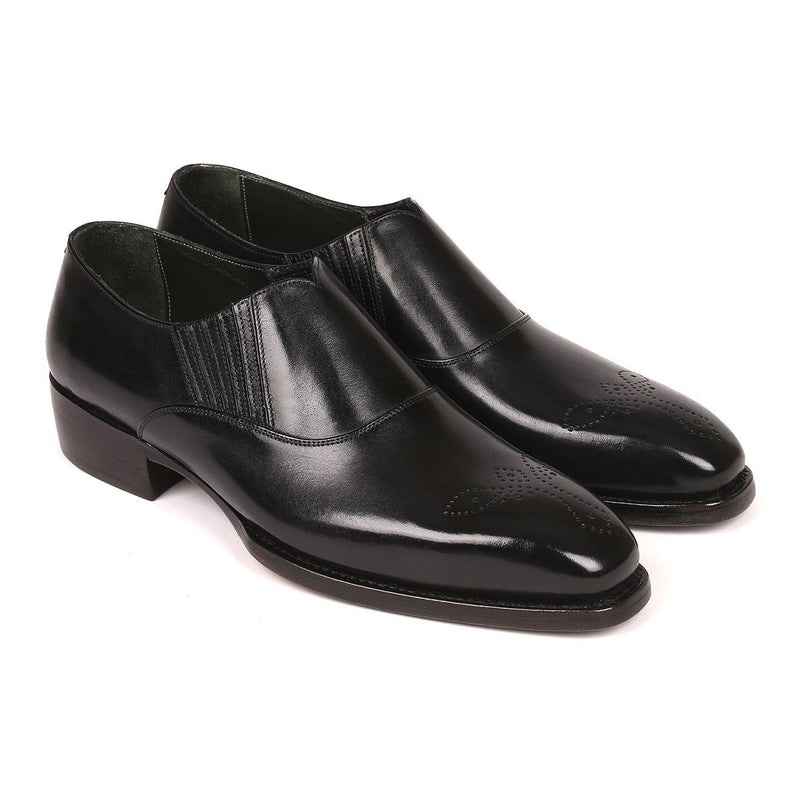 Paul Parkman Men's Shoes Black Calf-Skin Leather Goodyear Welted Loafers GH861TR (PM6210)-AmbrogioShoes