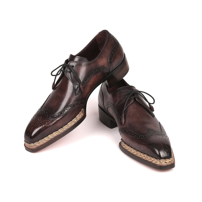 Paul Parkman Men's Shoes Bronze Calf-Skin Leather Norwegian Welted Derby Oxfords 8506-BRZ (PM6214)-AmbrogioShoes