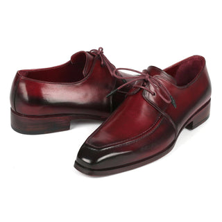 Paul Parkman 13BRD92 Men's Handmade Shoes Bordeaux Calf-Skin Leather Apron Derby (PM6353)-AmbrogioShoes