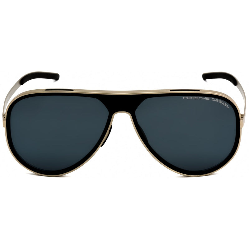 Porsche P8684 Sunglasses Gold Black / Blue Mirror Men's-AmbrogioShoes