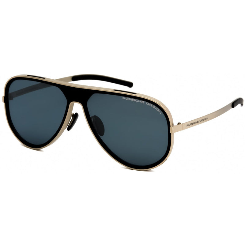 Porsche P8684 Sunglasses Gold Black / Blue Mirror Men's-AmbrogioShoes