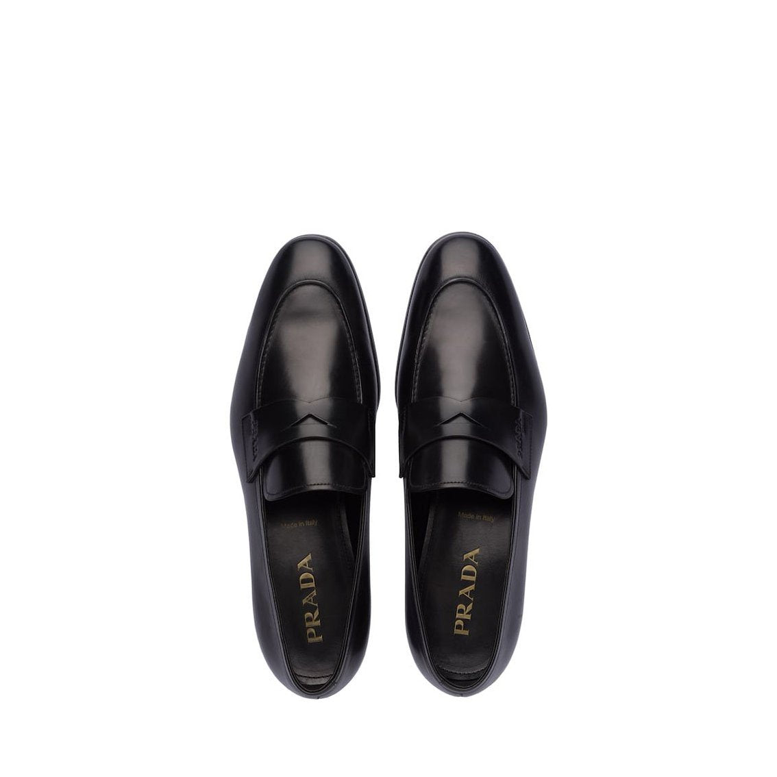 Prada 2DB185-248 Black Calf-Skin Leather Penny Loafers (PRM1031