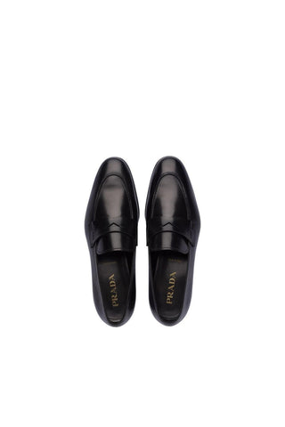 Prada 2DB185-248 Black Calf-Skin Leather Penny Loafers (PRM1031)-AmbrogioShoes