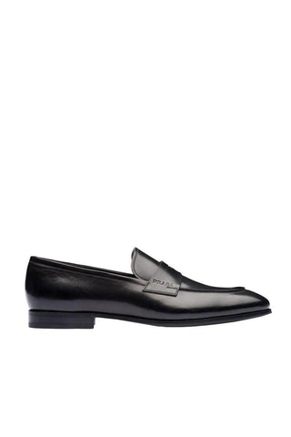 Prada 2DB185-248 Black Calf-Skin Leather Penny Loafers (PRM1031)-AmbrogioShoes