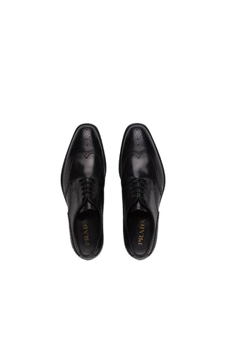 Prada 2EB109-3F33 Black Calf-Skin Leather Derby (PRM1026)-AmbrogioShoes