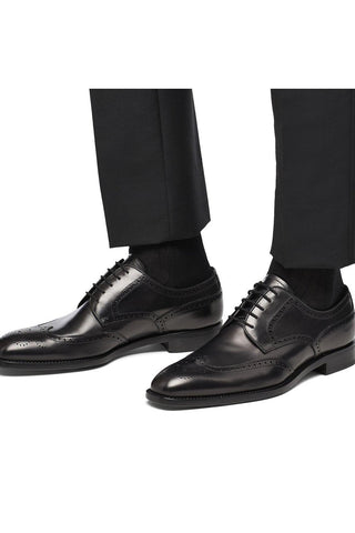 Prada 2EB109-3F33 Black Calf-Skin Leather Derby (PRM1026)-AmbrogioShoes