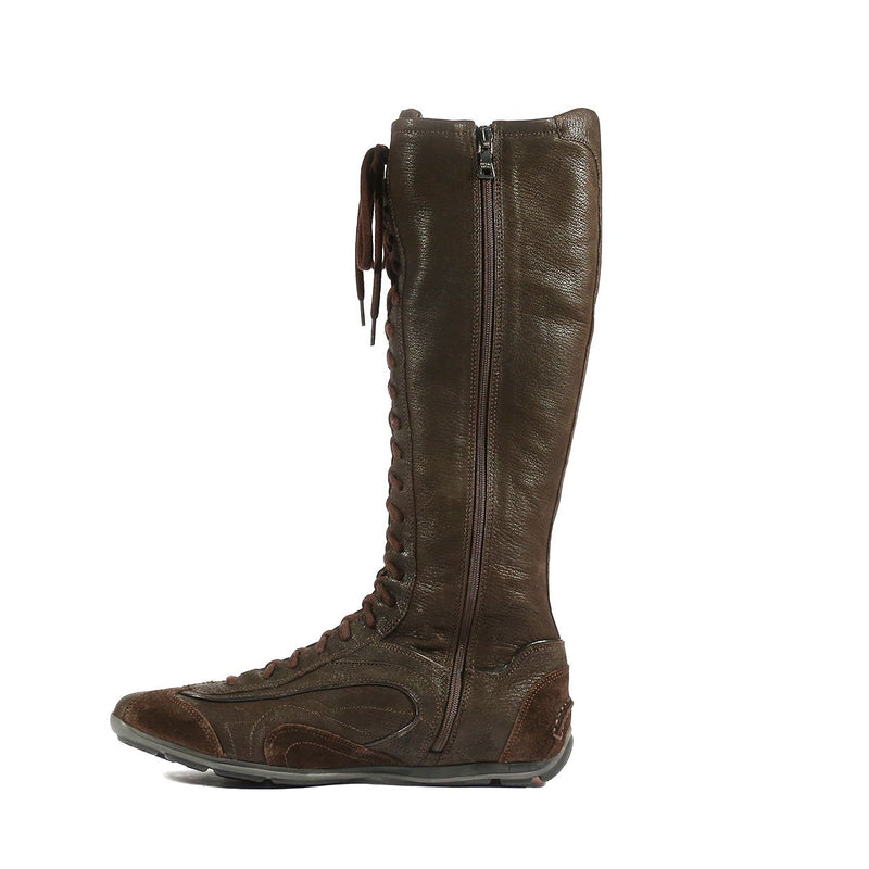 Prada Women's Shoes Tall Brown Leather Boots (PRW377)-AmbrogioShoes
