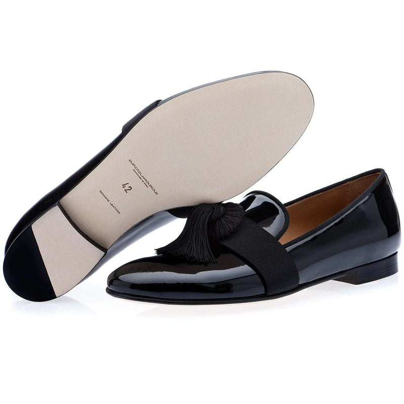 Super Glamourous Agadir Men's Shoes Black Patent Leather Loafers (SPGM1029)-AmbrogioShoes