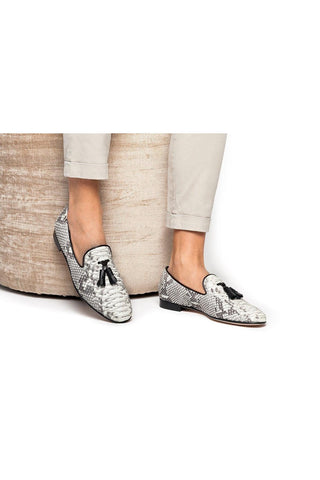 SUPERGLAMOUROUS Dominique Stone Exotic Python Tassels Loafers (SPGM1090)-AmbrogioShoes
