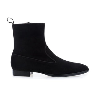 SUPERGLAMOUROUS Harley Softy Men's Shoes Black Suede Leather Zipper Ankle Boots (SPGM1072)-AmbrogioShoes