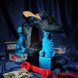 SUPERGLAMOUROUS Louis Men's Shoes Ocean Leopard Print / Pony Mules (SPGM1277)-AmbrogioShoes