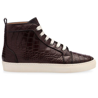 SUPERGLAMOUROUS Maxime Mississippi Men's Shoes Exotic Alligator Skin High-Top Sneakers (SPGM1104)-AmbrogioShoes