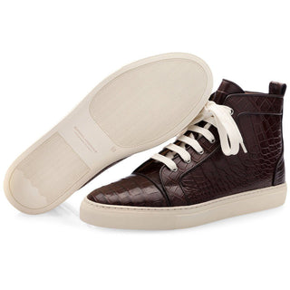 SUPERGLAMOUROUS Maxime Mississippi Men's Shoes Exotic Alligator Skin High-Top Sneakers (SPGM1104)-AmbrogioShoes