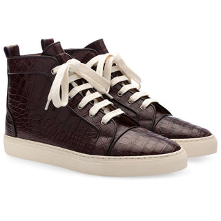 SUPERGLAMOUROUS Maxime Mississippi Men's Shoes Exotic Alligator Skin High-Top Sneakers (SPGM1104)-AmbrogioShoes
