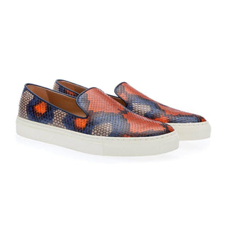 SUPERGLAMOUROUS Maxime Sunrise Multi-Color Python Slip-On Skate Sneakers (SPGMS1091)-AmbrogioShoes