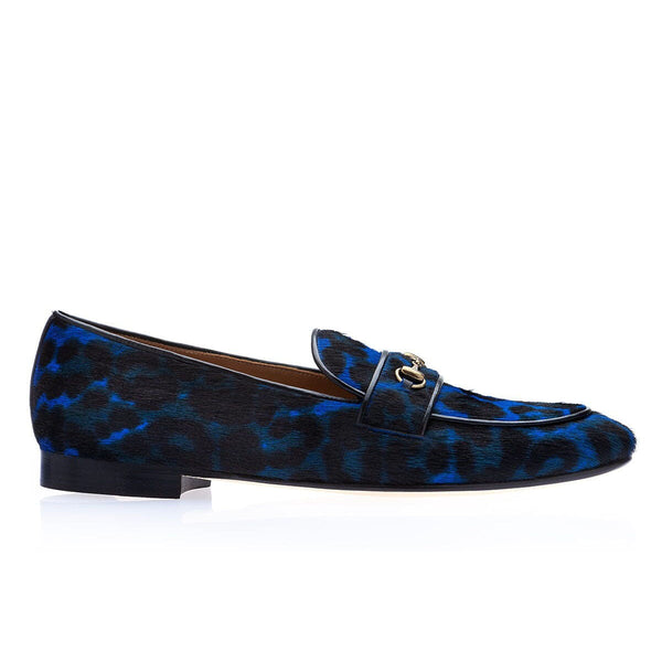 SUPERGLAMOUROUS Morris Men's Shoes Ocean Leopard Print / Pony Horsebit Loafers (SPGM1276)-AmbrogioShoes