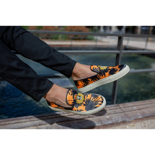 SUPERGLAMOUROUS Raoul Palmaraso Men's Shoes Multi Calf-Skin Leather Printed Satin Espadrilles Sneakers (SPGM1252)-AmbrogioShoes