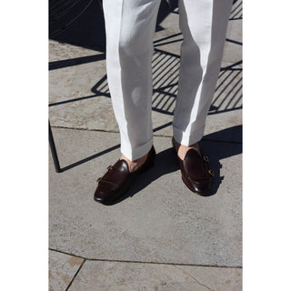 SUPERGLAMOUROUS TANGERINE 7.1 Men's Shoes Nappa Leather Double Monk-Strap Belgian Loafers (SPGM1164)-AmbrogioShoes