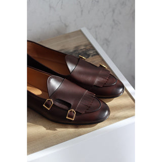 SUPERGLAMOUROUS TANGERINE 7.1 Nappa Leather Double Monk-Strap Belgian Loafers (SPGM1164)-AmbrogioShoes