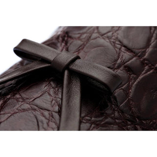 SUPERGLAMOUROUS Tangerine 1 Mississippi Men's Shoes Cocoa Exotic Caiman Crocodile Slip-on Sneakers (SPGM1100)-AmbrogioShoes