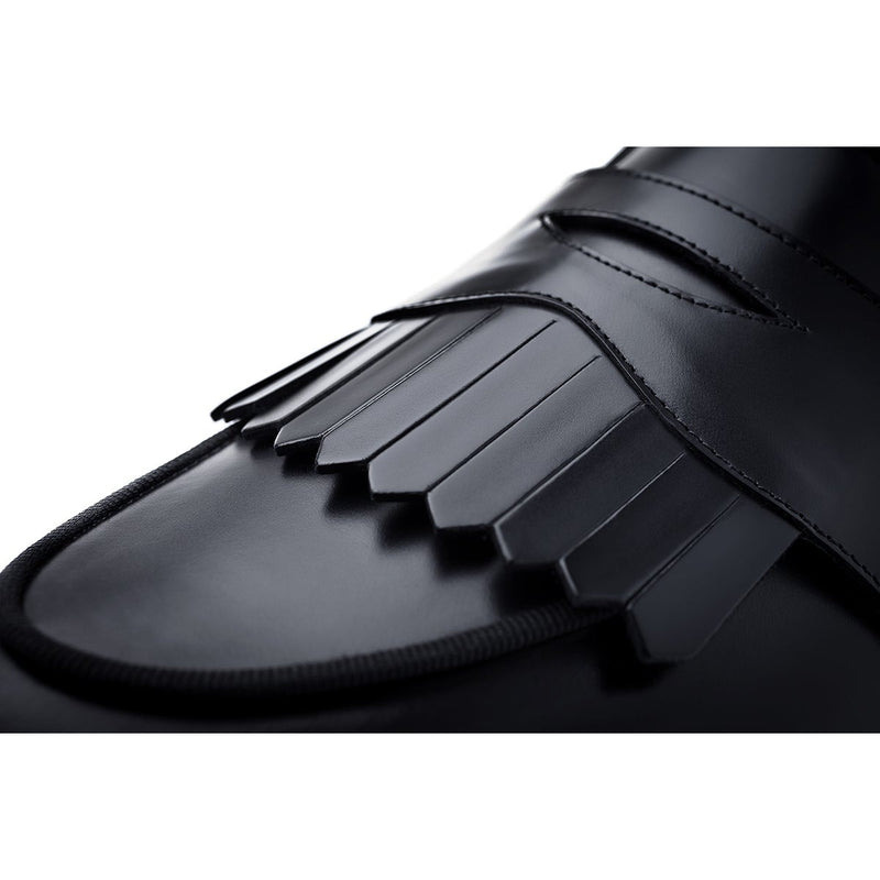 SUPERGLAMOUROUS Tangerine 10 Cordovan Men's Shoes Black Polished Leather Slip-On Sneakers (SPGM1190)-AmbrogioShoes