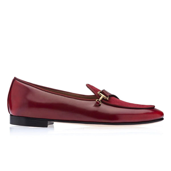SUPERGLAMOUROUS Tangerine 12 Men's Shoes Burgundy Suede / Calf-Skin Leather Belgian Loafers (SPGM1272)-AmbrogioShoes